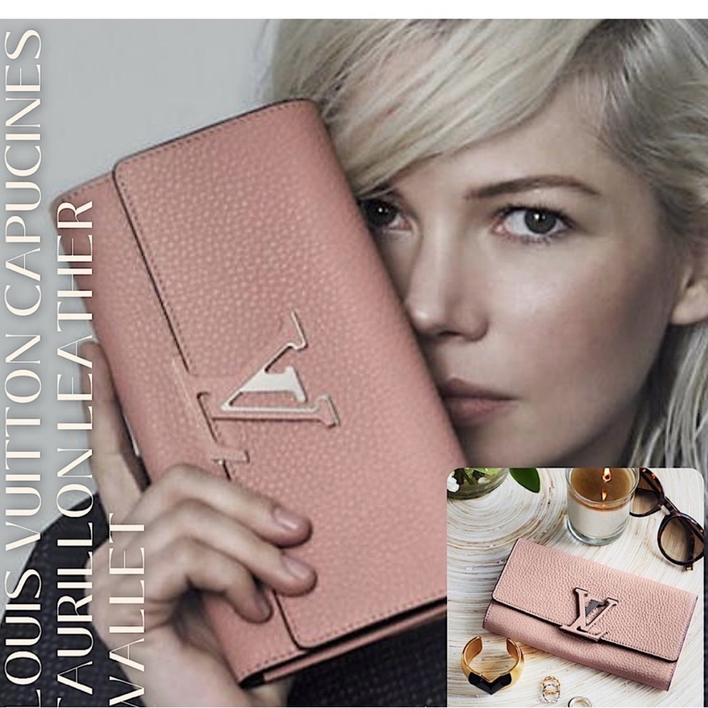 Louis Vuitton pink CAPUCINES WALLET